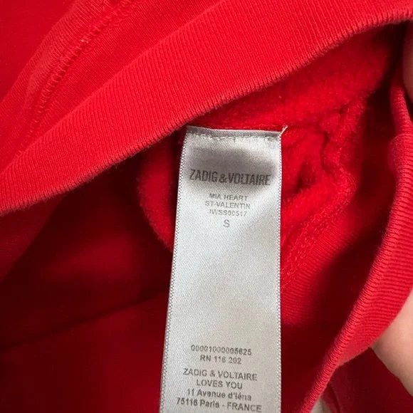 Zadig & Voltaire Mia Heart Hoodie ❤️ Sold Out Valentine’s Sweater Rare - Picture 5 of 7
